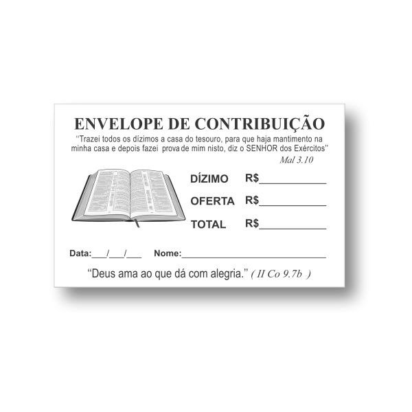 Envelope de contribuição branco | com 100 unidades - Imagem 2
