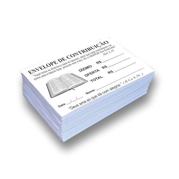Envelope de contribuição branco | com 100 unidades - Imagem 3