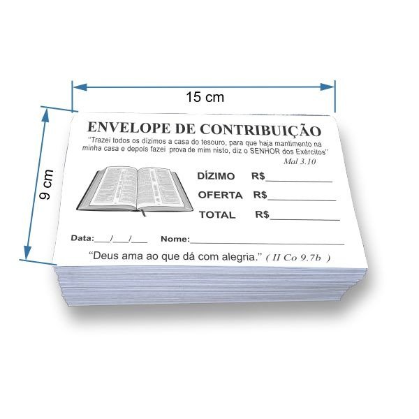 Envelope de contribuição branco | com 100 unidades - Imagem 4
