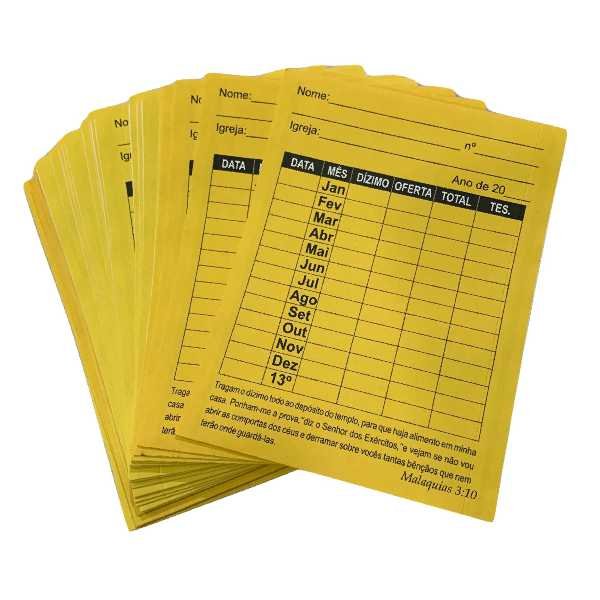 Envelope de Dízimo Anual com Controle Mensal para Igrejas - Imagem 3